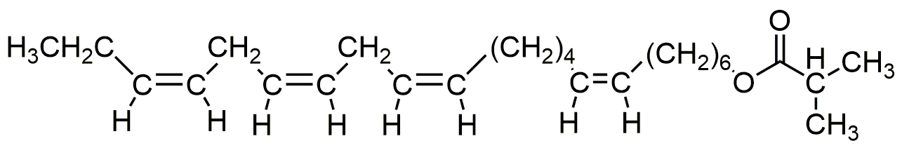(Z,Z,Z,Z)-7,13,16,19-docosatetraen-1-yl isobutyrate structure